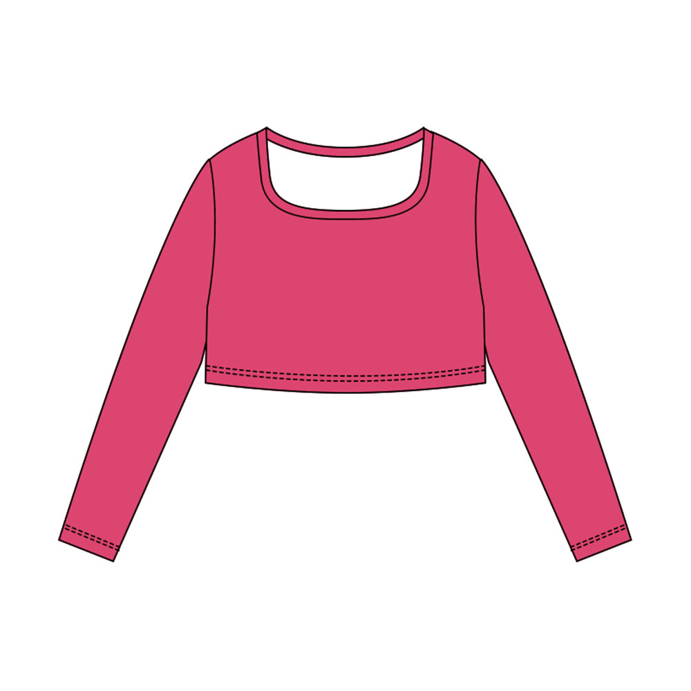preorder GT1387 yoga pink long sleeve girls top