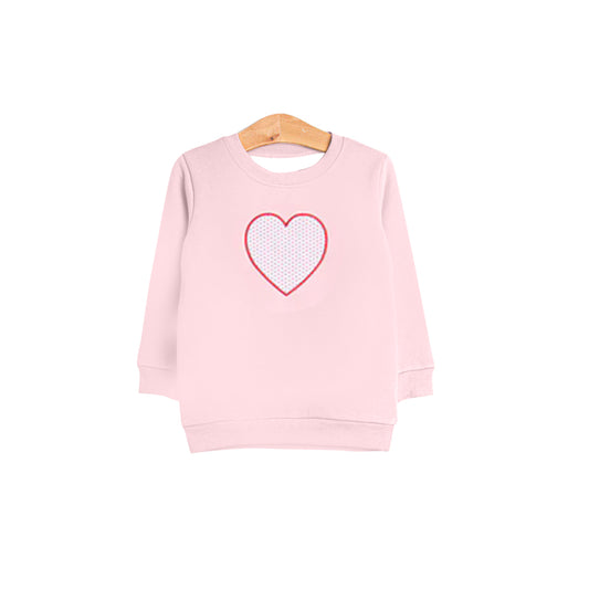 preorder GT1390 Valentine's Day heart pink long sleeve girls top