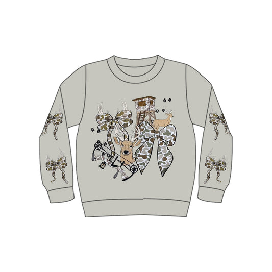 preorder GT1399 hunting camo bows deer long sleeve girls top