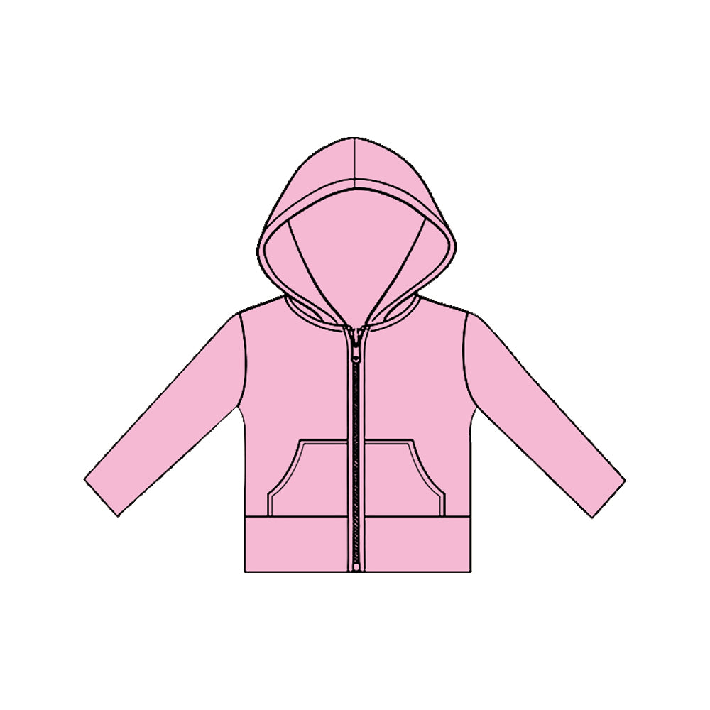 preorder GT1468 Yoga Pink Zipper Hoodie Long Sleeve Girls Coat