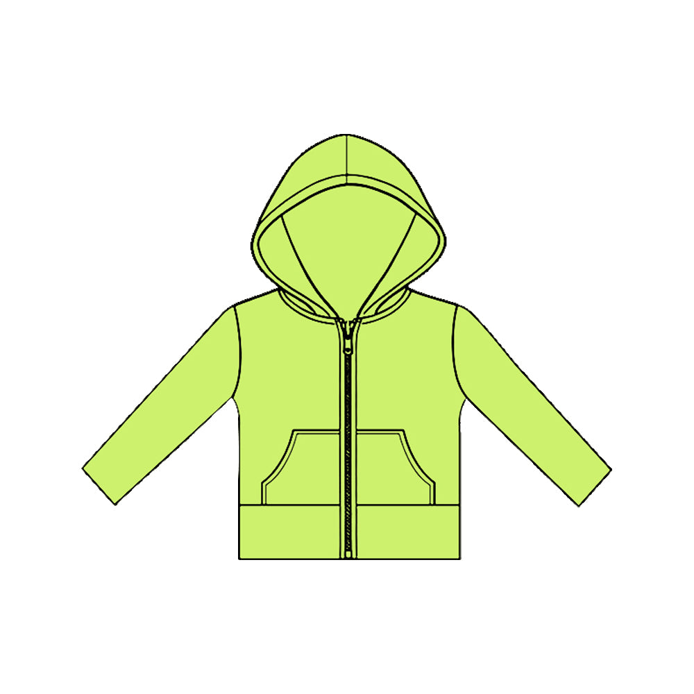 preorder GT1470 Yoga Green Zipper Hoodie Long Sleeve Girls Coat