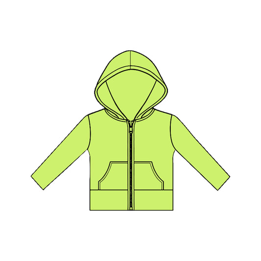 preorder GT1470 Yoga Green Zipper Hoodie Long Sleeve Girls Coat