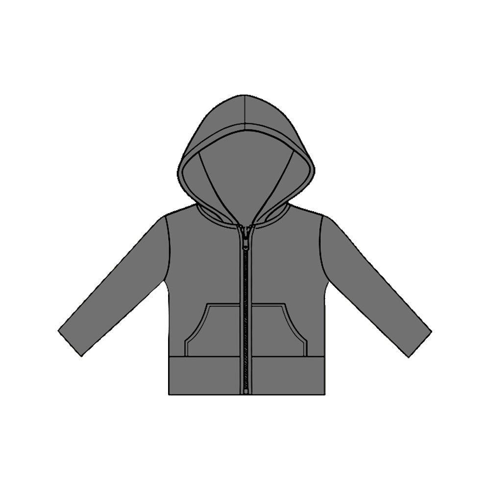 preorder GT1471 Yoga Grey Zipper Hoodie Long Sleeve Girls Coat