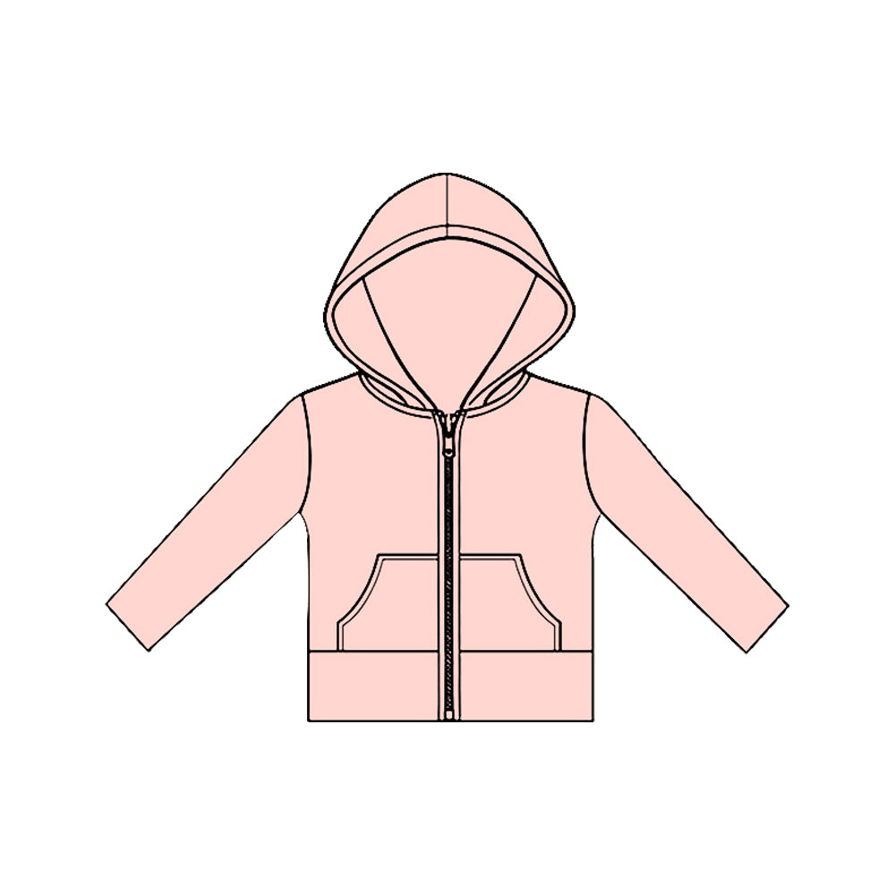 preorder GT1474 Yoga Light Pink Zipper Hoodie Long Sleeve Girls Coat
