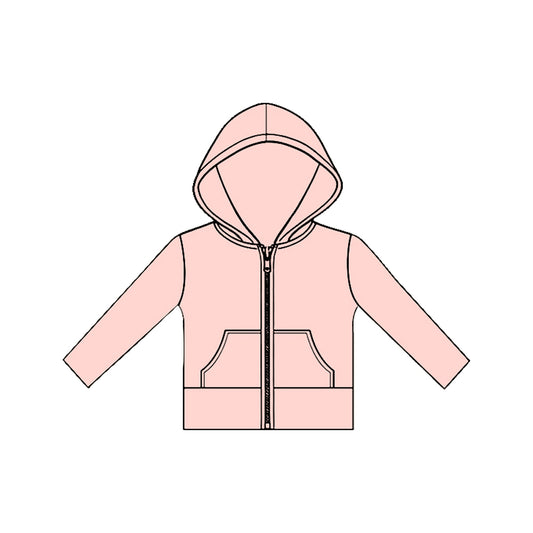 preorder GT1474 Yoga Light Pink Zipper Hoodie Long Sleeve Girls Coat
