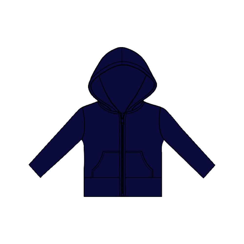 preorder GT1475 Yoga Navy Blue Zipper Hoodie Long Sleeve Girls Coat