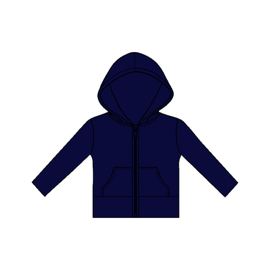 preorder GT1475 Yoga Navy Blue Zipper Hoodie Long Sleeve Girls Coat