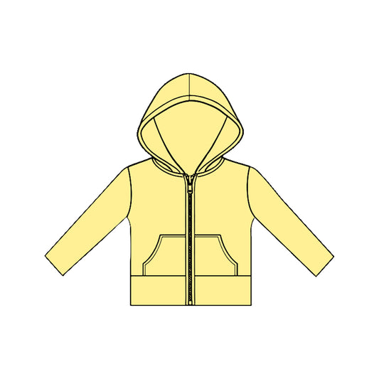 preorder GT1476 Yoga Yellow Zipper Hoodie Long Sleeve Girls Coat