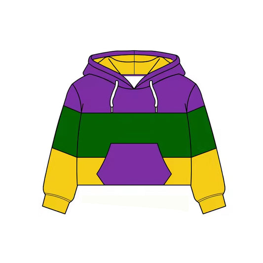 preorder GT1480 Yoga Mardi Gras Hoodie Long Sleeve Girls Top