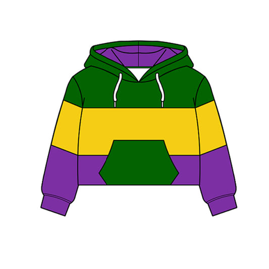 preorder GT1481 Yoga Mardi Gras Hoodie Long Sleeve Girls Top
