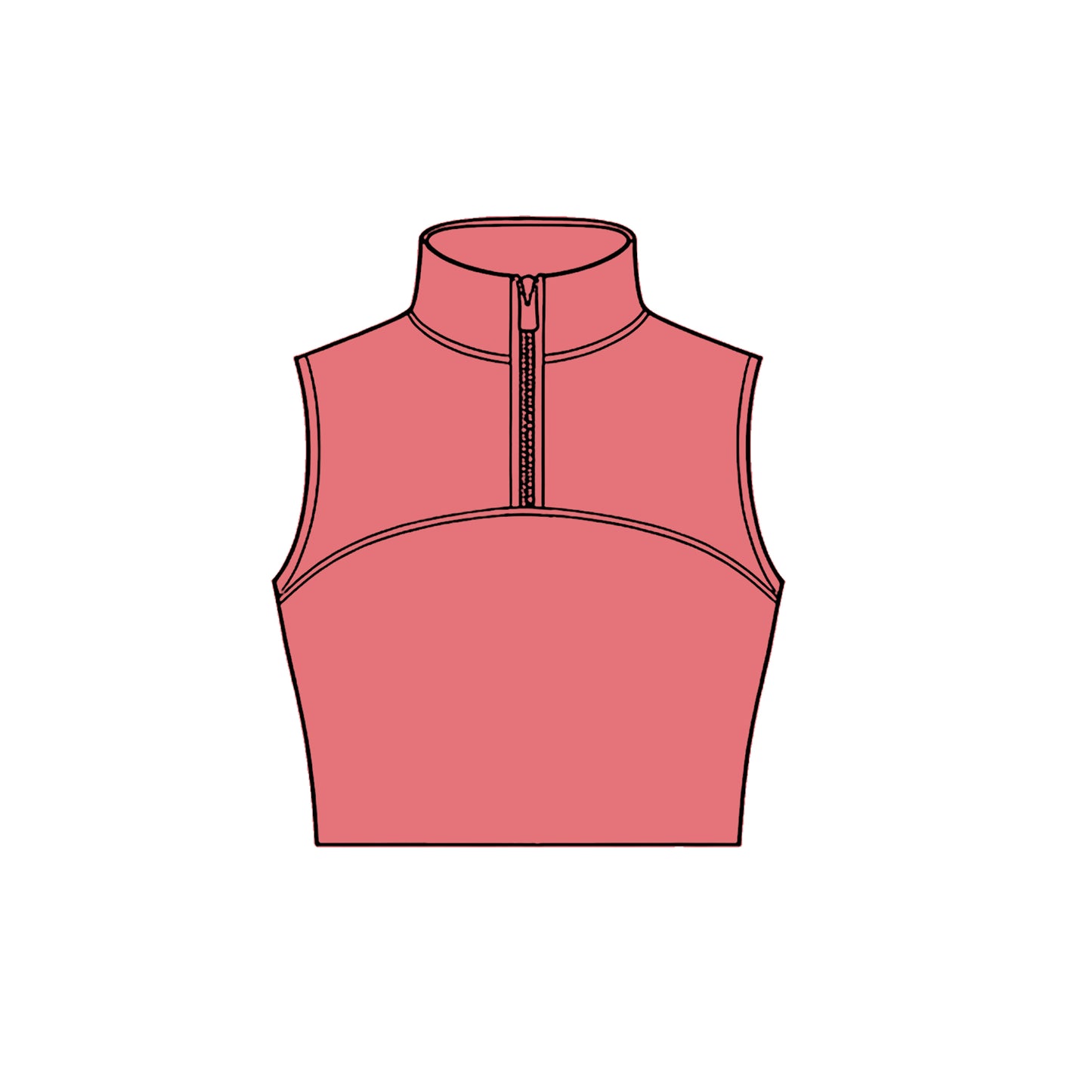 preorder GT1530 Yoga Solid Color Pink Zipper Sleeveless Girls Top
