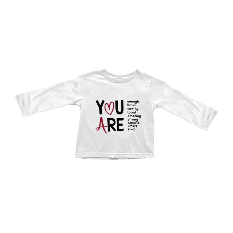 preorder GT1540 Valentine's Day Heart You Are Long Sleeve Girls Top