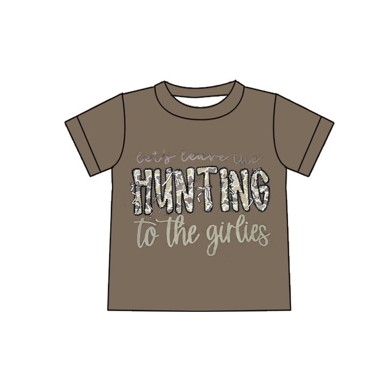 preorder GT1562 Hunting Camo Brown Short Slevee Adult Women Top