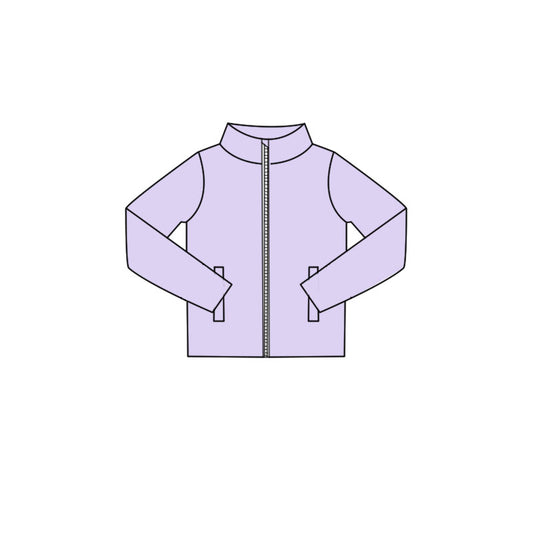 preorder GT1612 Yoga Purple Zipper Long Sleeve Girls Coat