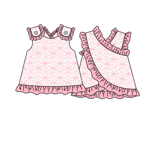 preorder GT1619 Pink Bows Sleeveless Girls Top