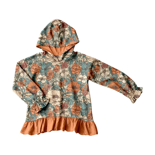 preorder GT1643 Flowers Hoodie Long Sleeve Girls Top