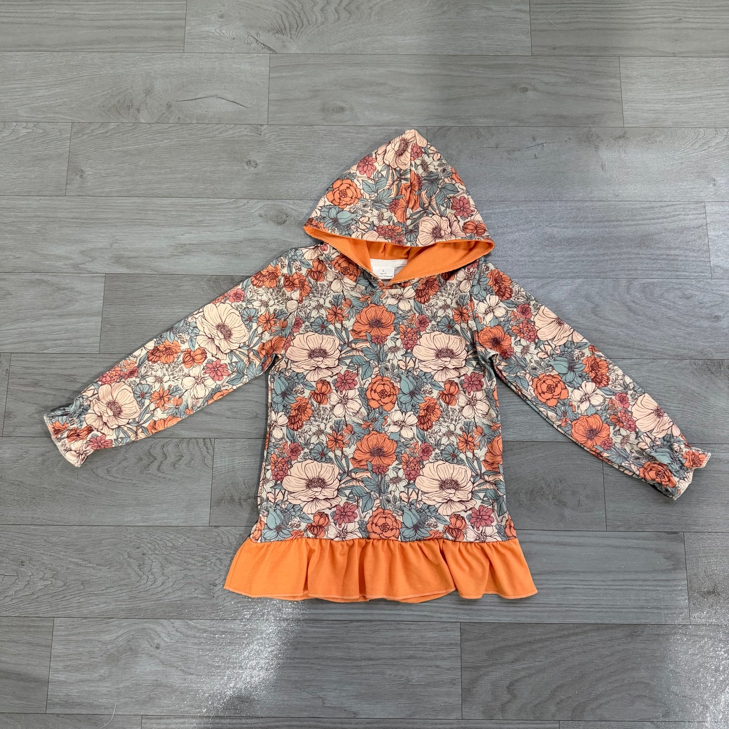 preorder Samples GT1643 Flowers Hoodie Long Sleeve Girls Top