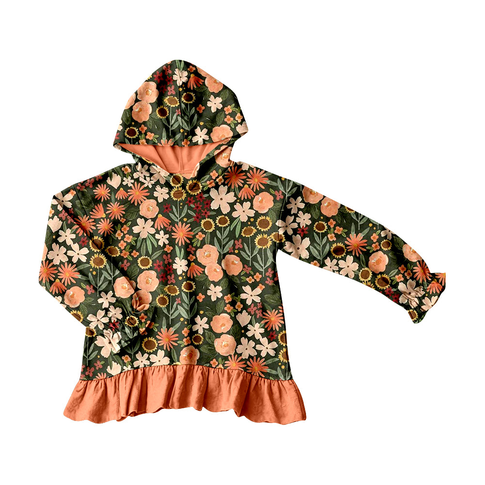 preorder GT1644 Flowers Hoodie Long Sleeve Girls Top