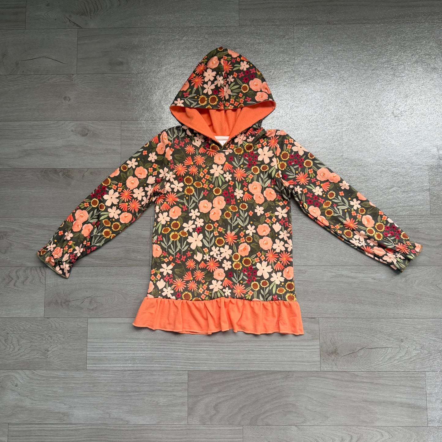 preorder Samples GT1644 Flowers Hoodie Long Sleeve Girls Top