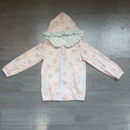 preorder Samples GT1660 Pumpkin Bows Pink Zipper Hoodie Long Sleeve Girls Coat
