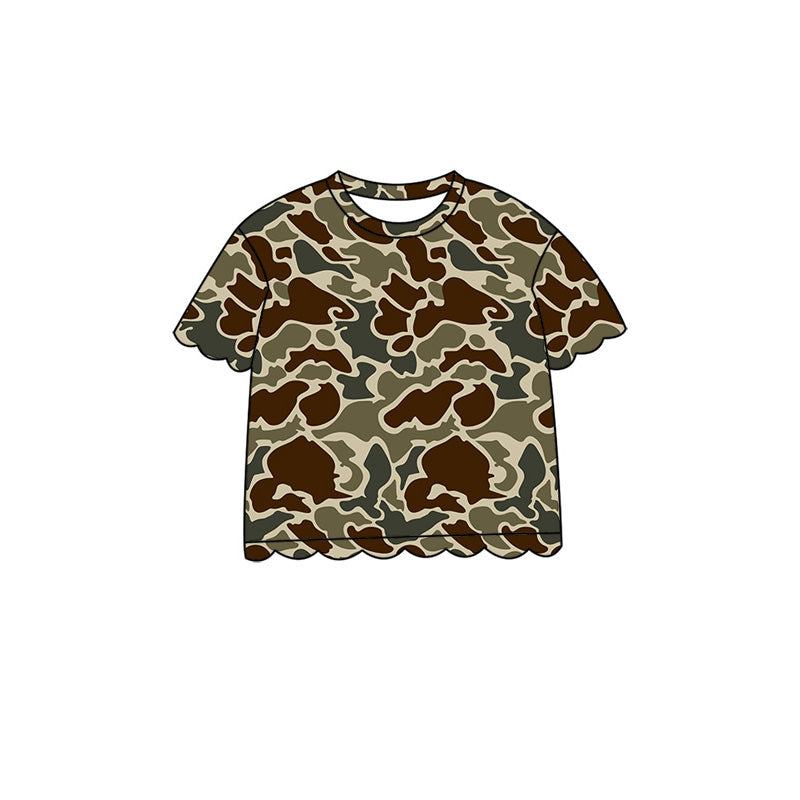 preorder GT1676 Scallop Hunting Camo Short Sleeve Girls Top