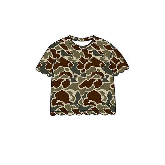 preorder GT1676 Scallop Hunting Camo Short Sleeve Girls Top