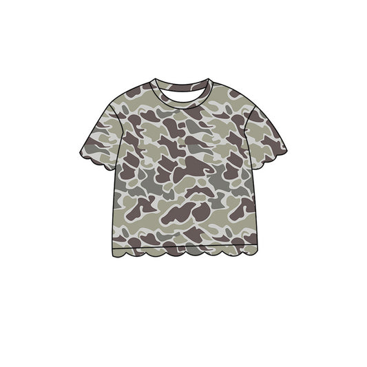 preorder GT1677 Scallop Hunting Camo Short Sleeve Girls Top