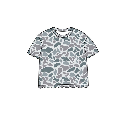 preorder GT1679 Scallop Hunting Camo Short Sleeve Girls Top