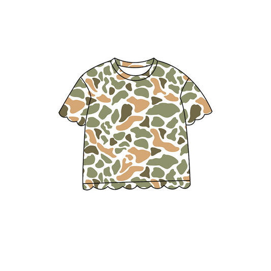 preorder GT1682 Scallop Hunting Camo Short Sleeve Girls Top