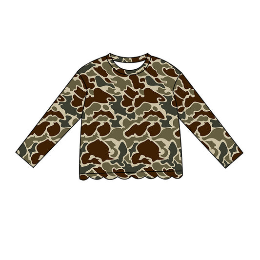 preorder GT1684 Scallop Hunting Camo Long Sleeve Girls Top
