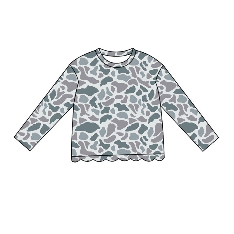 preorder GT1687 Scallop Hunting Camo Long Sleeve Girls Top