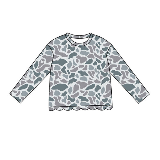 preorder GT1687 Scallop Hunting Camo Long Sleeve Girls Top