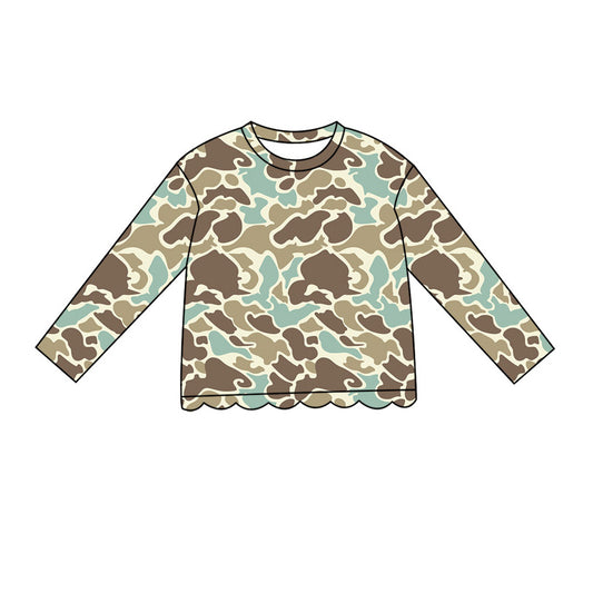 preorder GT1689 Scallop Hunting Camo Long Sleeve Girls Top