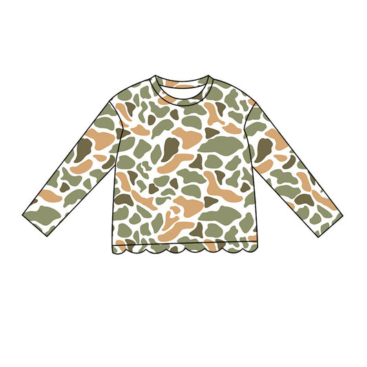 preorder GT1690 Scallop Hunting Camo Long Sleeve Girls Top