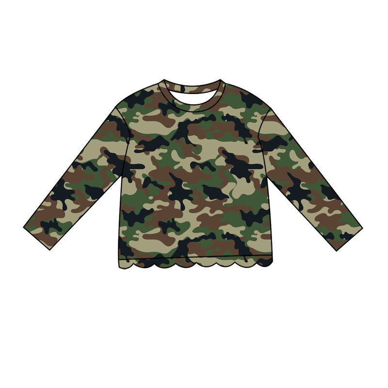 preorder GT1691 Scallop Hunting Camo Long Sleeve Girls Top