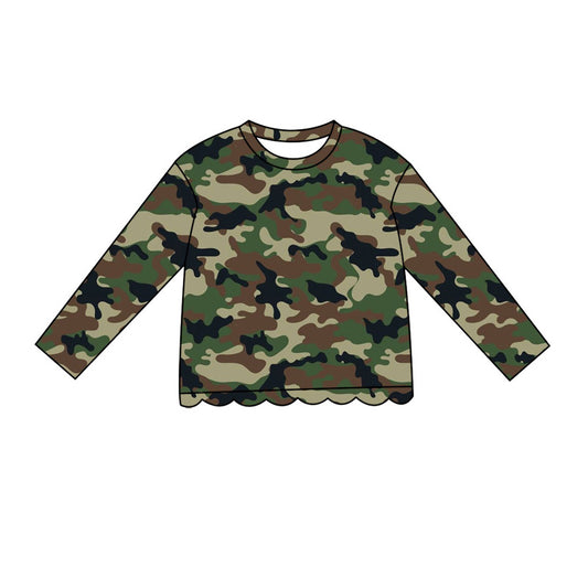 preorder GT1691 Scallop Hunting Camo Long Sleeve Girls Top