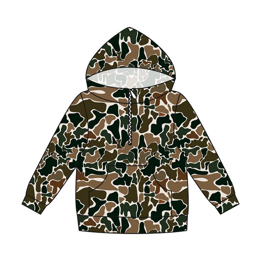 preorder GT1710 Hunting Camo Pocket Zipper Hoodie Long Sleeve Adult Women Top