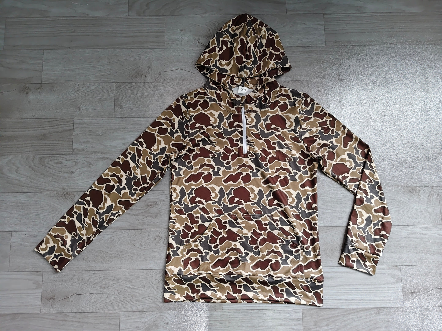 preorder Samples GT1713 Hunting Camo Pocket Zipper Hoodie Long Sleeve Adult Women Top