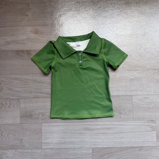preorder Samples GT1727 Yoga Green Short Sleeve Girls Top