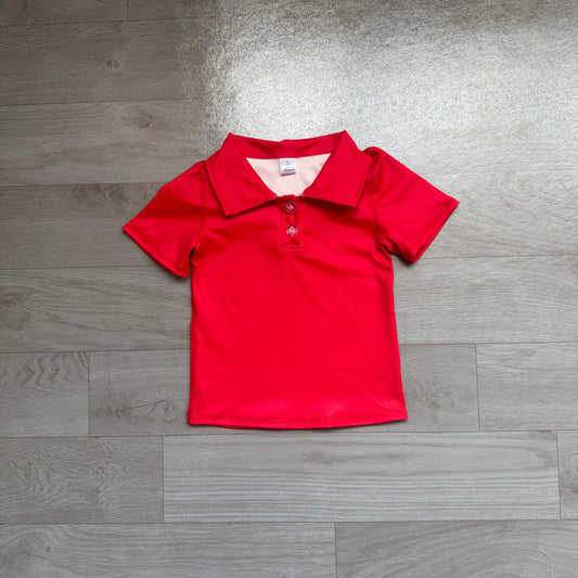 preorder Samples GT1728 Yoga Red Short Sleeve Girls Top