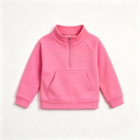 preorder GT1759 Yoga Pink Pocket Zipper Long Sleeve Girls Top
