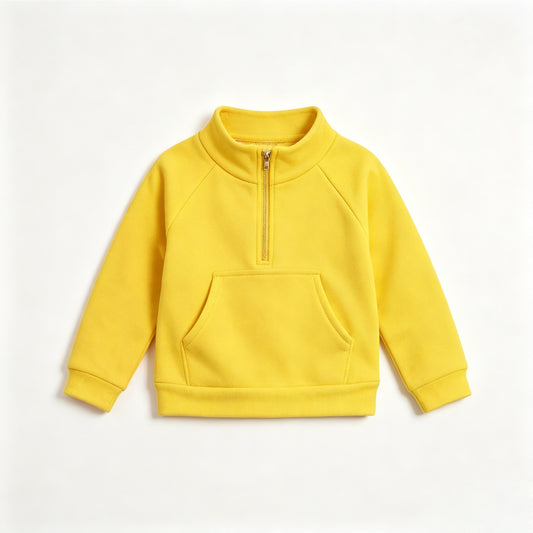preorder GT1760 Yoga Yellow Pocket Zipper Long Sleeve Girls Top