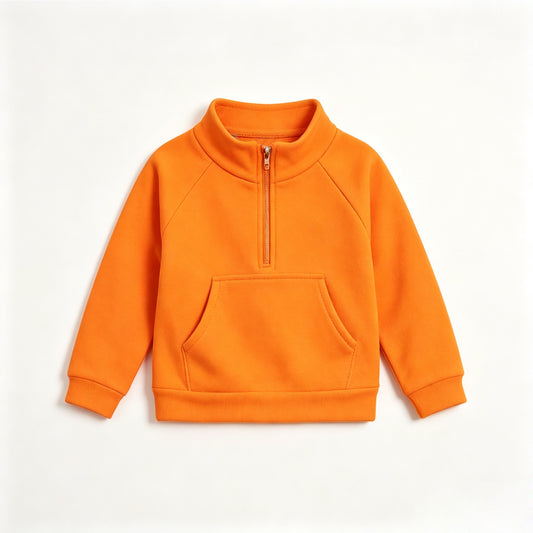 preorder GT1761 Yoga Orange Pocket Zipper Long Sleeve Girls Top