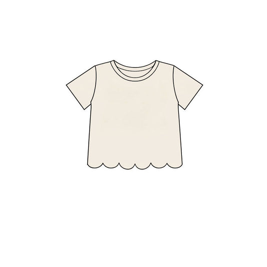 preorder GT1770 Scallop White Short Sleeve Girls Top