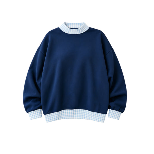 preorder GT1797 Navy Blue Long Sleeve Adult Women Top