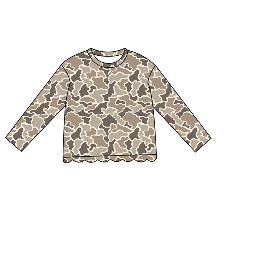 preorder GT1834 Hunting Camo Long Sleeve Girls Top