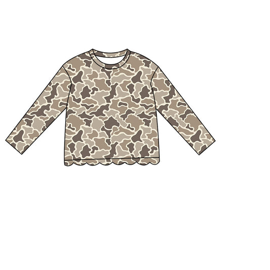 preorder GT1834 Hunting Camo Long Sleeve Girls Top