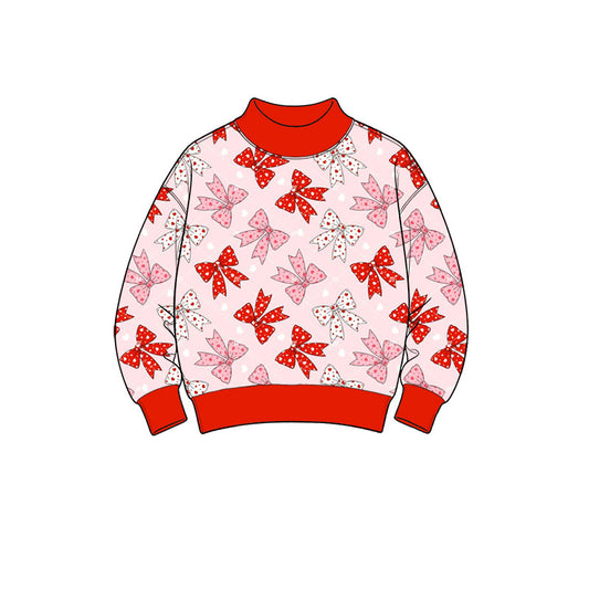 preorder GT1836 Valentine's Day Bows Long Sleeve Girls Top