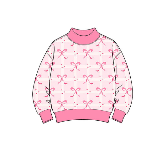 preorder GT1838 Valentine's Day Heart Bows Long Sleeve Girls Top