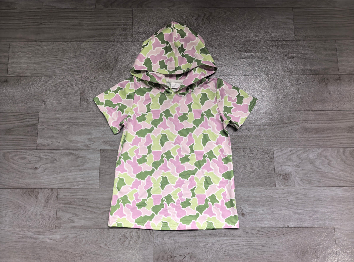 preorder Samples GT1918 Easter Bunny Rabbit Camo Hoodie Short Sleeve Boys Top